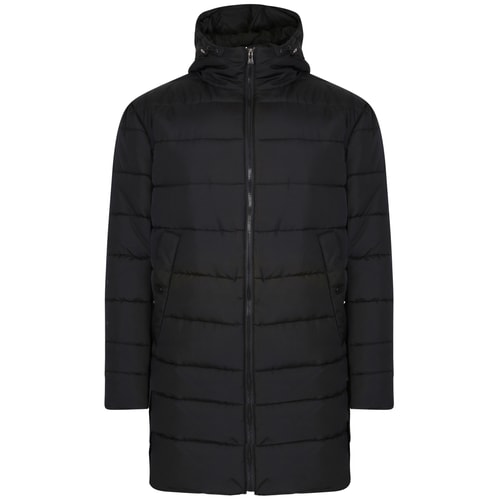 Bigdude Longline Hooded Puffer Jacket Black